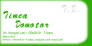 timea domotor business card